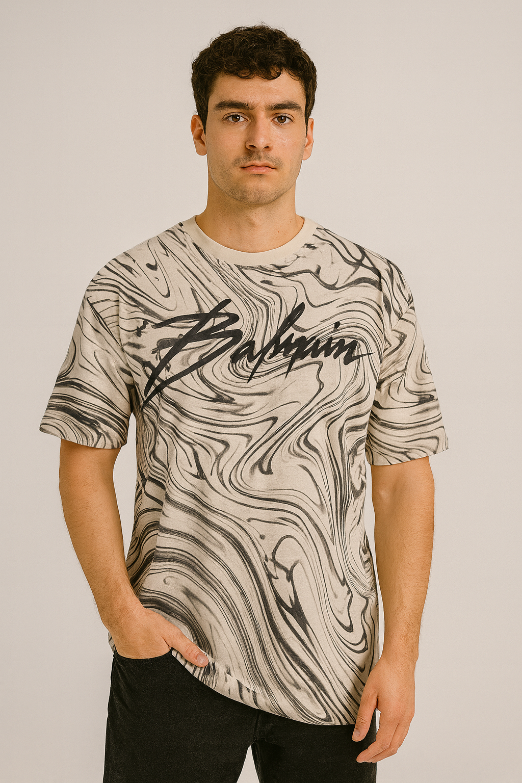 Balmain Swirl Oversized Tee