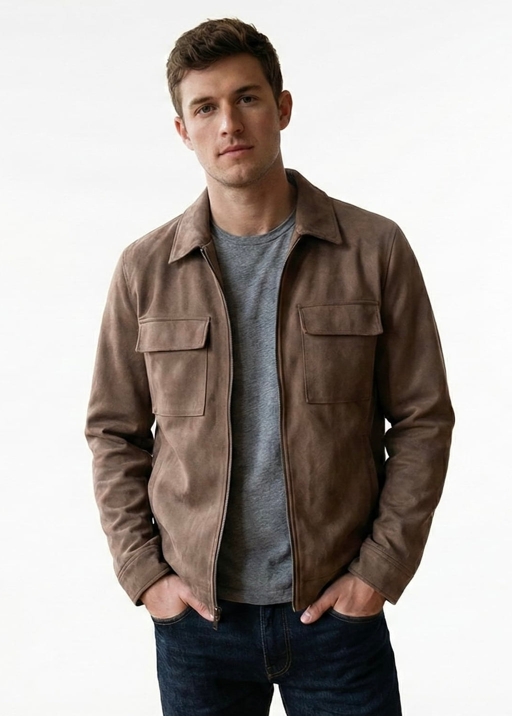 Men’s Brown Suede Style Jacket