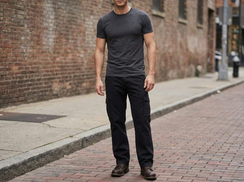 Black Street Cargo Pants for Men