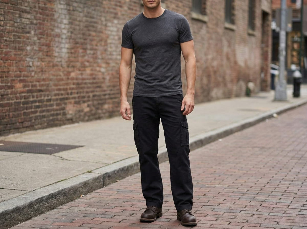 Black Street Cargo Pants for Men