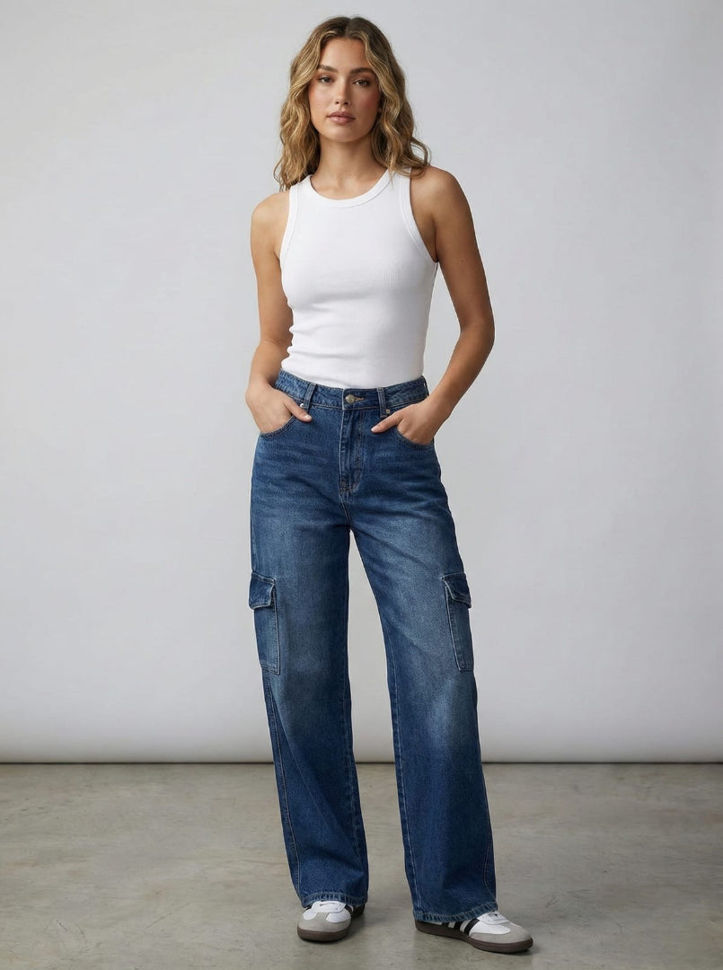 Women’s Wide-Leg Cargo Denim