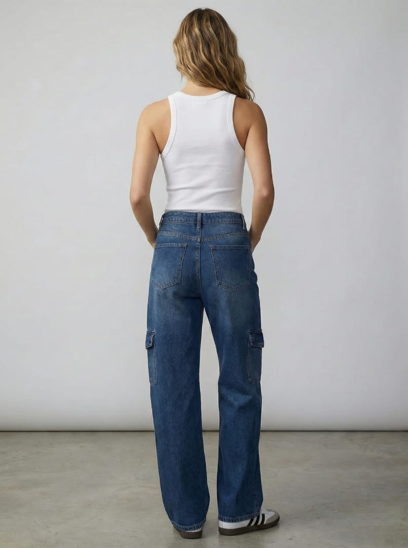Women’s Wide-Leg Cargo Denim